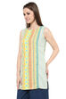 Teal Blue Straight Cotton Indie Top image number 3