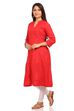 Red Straight Cotton Kurta image number 1