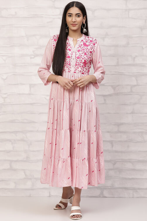 Mustard Tired Dress Printed Dress image number 0