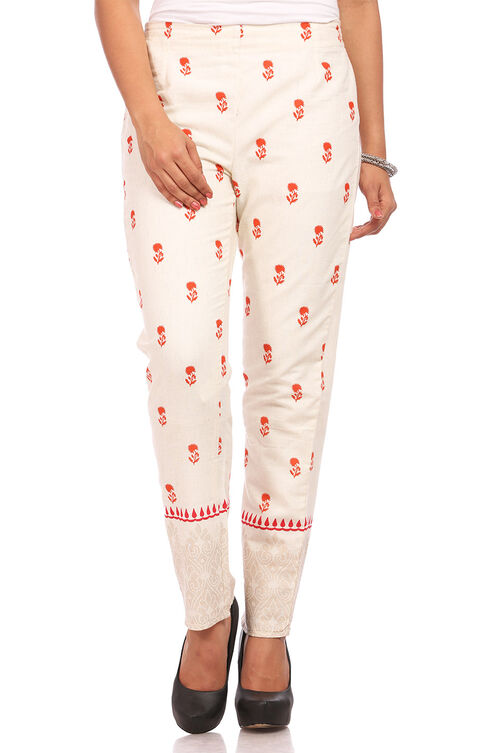 Beige Cotton Pants image number 0