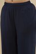 Blue Viscose Blend Straight Printed  image number 2