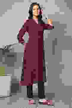 Red Viscose Polyester A-line & Kalidar Kurtas image number 4