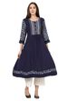 Indigo Kalidar Viscose Rayon Kurta image number 0