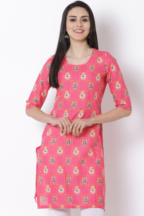 Mint Green Cotton Straight Kurta image number 0