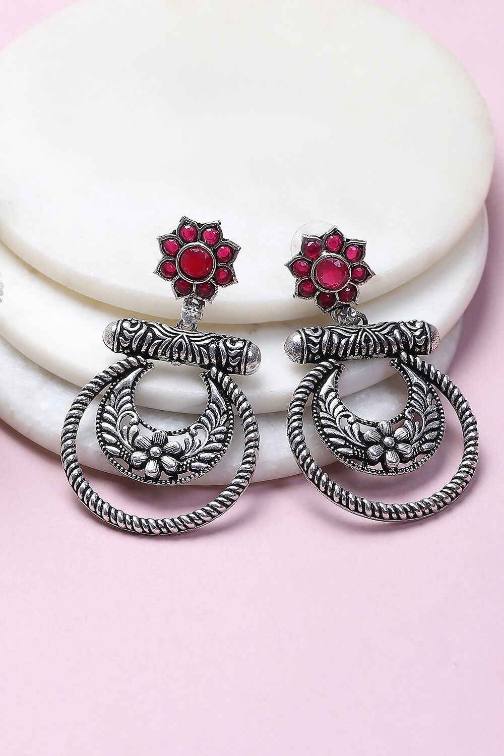 Pink Alloy Drop & Danglers image number 0