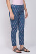 Teal Blue Poly Lycra Slim Pants image number 2