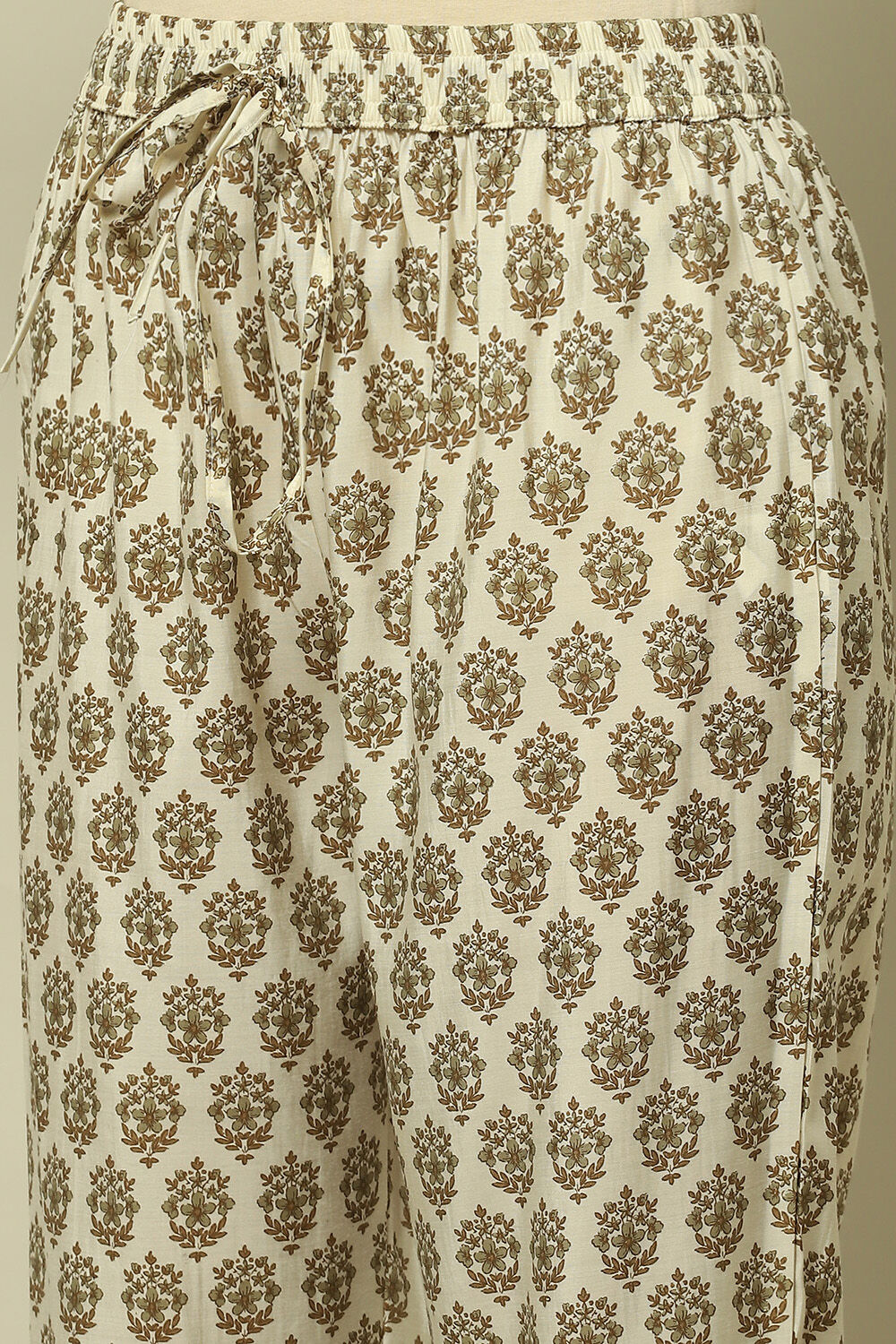 Ivory Printed Straight Kurta & Pants Suit Set image number 2