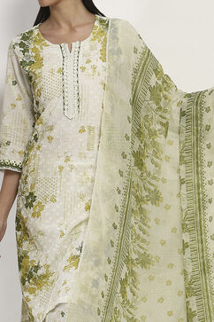 Lime Green Cotton Straight Set image number 1