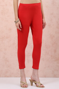 Red Cotton Leggings image number 4
