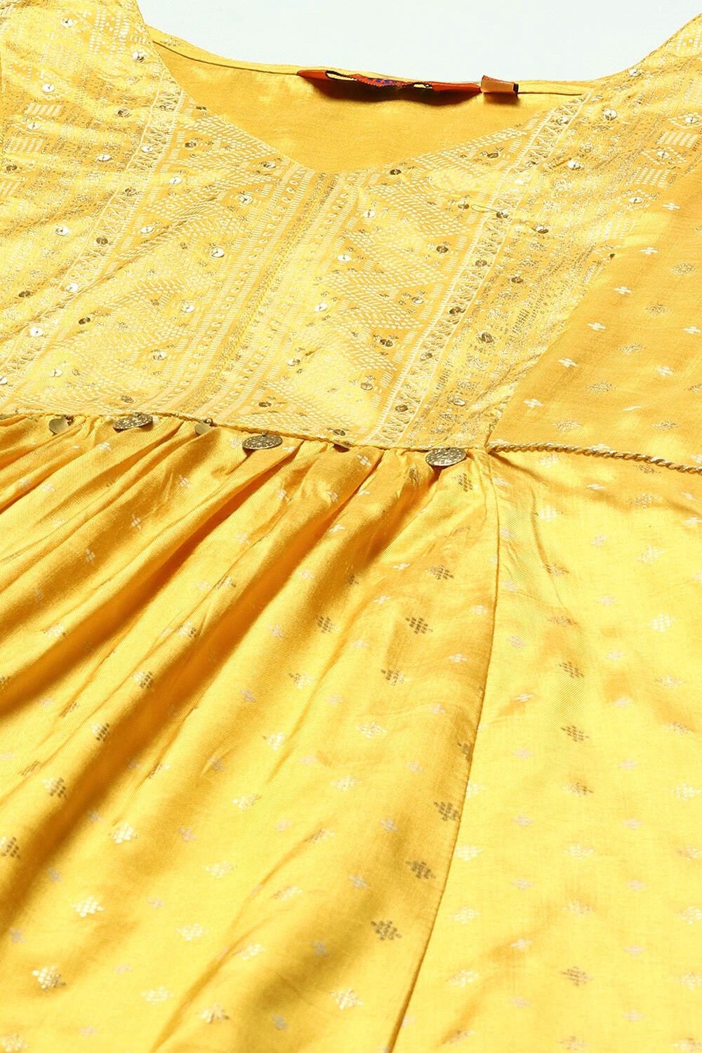 Mustard LIVA Kalidar Dress image number 1