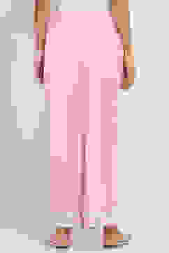 Pink Solid Straight Palazzos image number 5