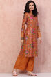 Mustard Art Silk Straight Suit Set image number 5