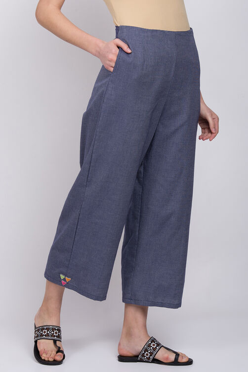 Navy Blue Cotton Palazzo image number 3