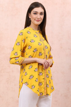 Yellow LIVA Floral Top image number 3