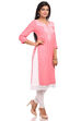 Pink Asymmetric Cotton Kurta image number 2