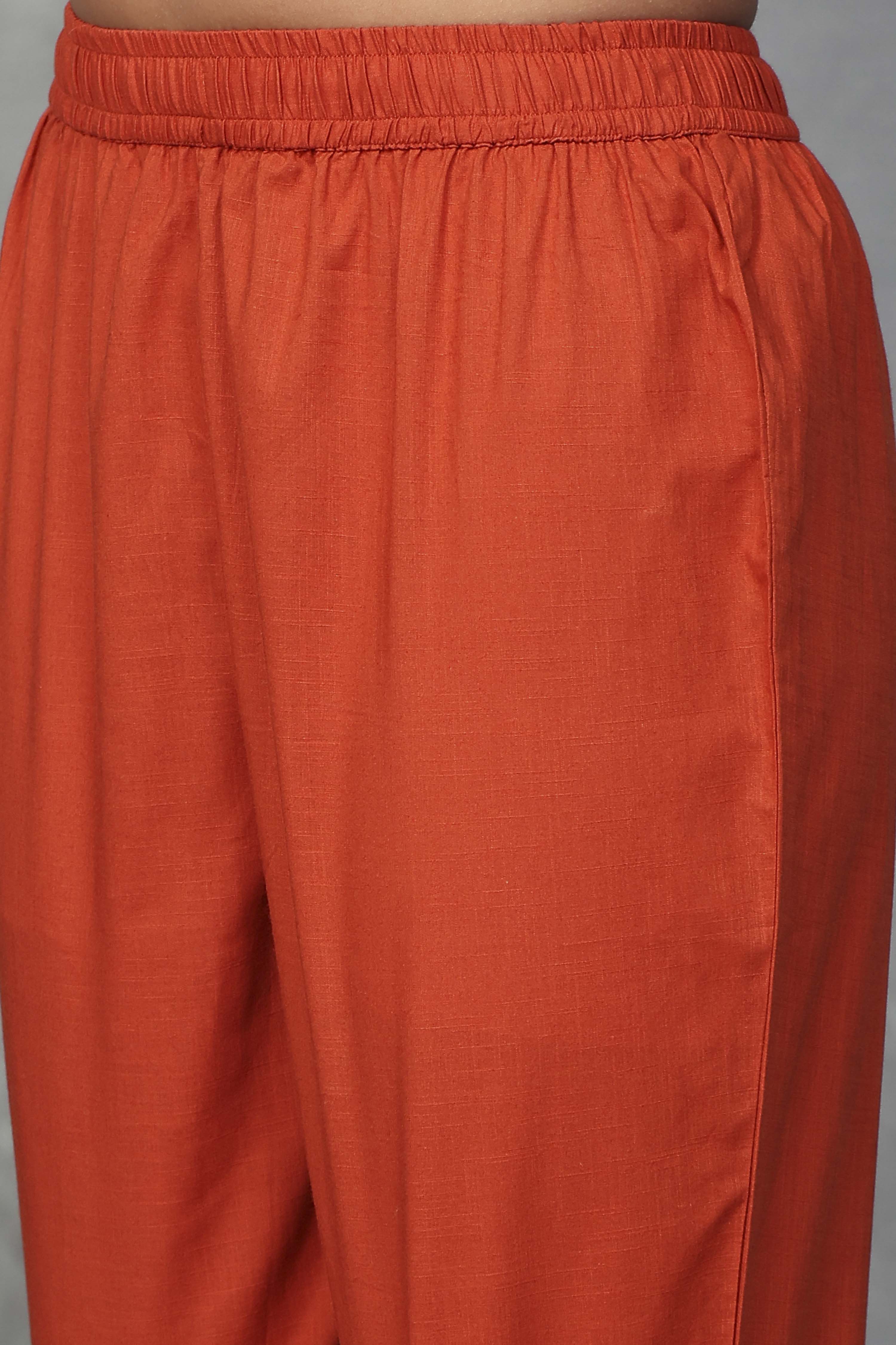 Brown Cotton Straight Suit Sets image number 2