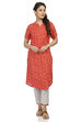 Red Viscose Straight Kurta image number 0