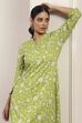 Green Viscose Rayon Straight Kurta Pants Set image number 6