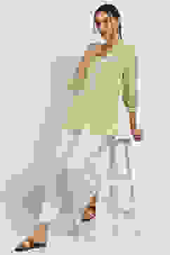 Olive Cotton Straight Kurti image number 0