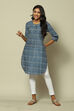 Indigo Blue Cotton Straight Printed Kurta image number 0