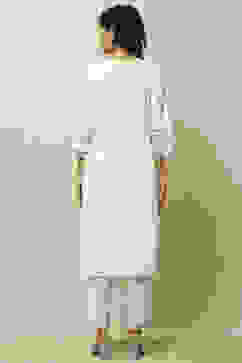 White Cambric Floral Printed Straight Kurta Set image number 5