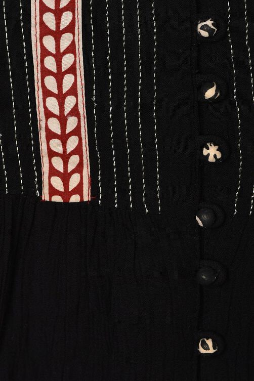 Rangriti Black Asymmetric Viscose Indie Top image number 1