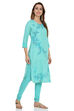 Turq Straight Viscose Kurta image number 3