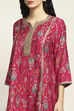 Black Viscose Blend Printed A-Line Kurta Pants Set image number 1