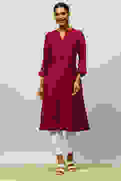 Pink Solid Straight Kurta image number 0