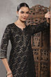 Black Viscose Rayon Printed Straight Kurta