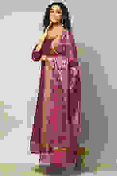 Wine Polyester A-Line Solid Dress image number 3