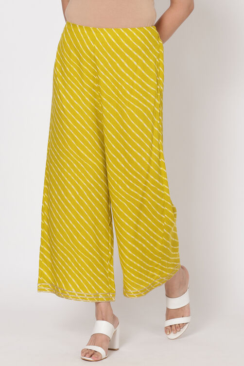 Lime Green Viscose Rayon Palazzo image number 2