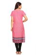 Pink Straight Cotton Kurta image number 3