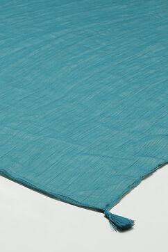 Cobalt Blue Cotton Blend Woven Dupatta image number 1