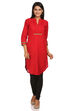 Red Straight Cotton Kurta image number 0