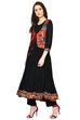 Black Kalidar Rayon Kurta image number 3