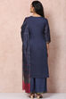 Blue Art Silk Straight Suit Set image number 4
