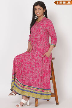 Phalsa Viscose And Rayon Kalidar Dress image number 0