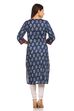 Indigo Straight Cotton Kurta image number 3