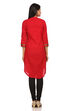 Red Straight Cotton Kurta image number 3
