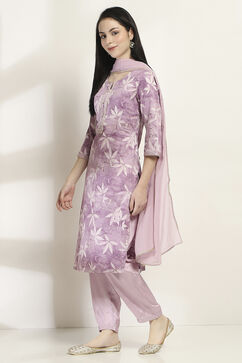 Mauve Cotton Straight Set image number 3