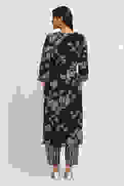 Black Printed Straight Kurta Set image number 4