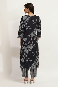Black Viscose Rayon Straight SET image number 4