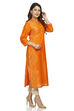 Orange Cotton Straight Kurta image number 2