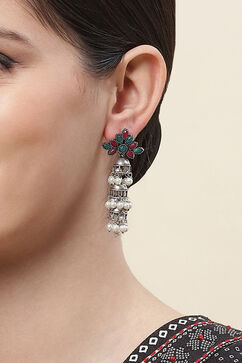 Red & Green Alloy Earrings image number 1
