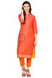 Pink Straight Polyester Kurta image number 0
