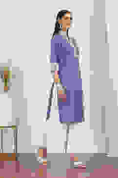 Blue Cotton Straight Kurtas image number 4