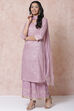 Lilac Art Silk Straight Suit Set image number 5