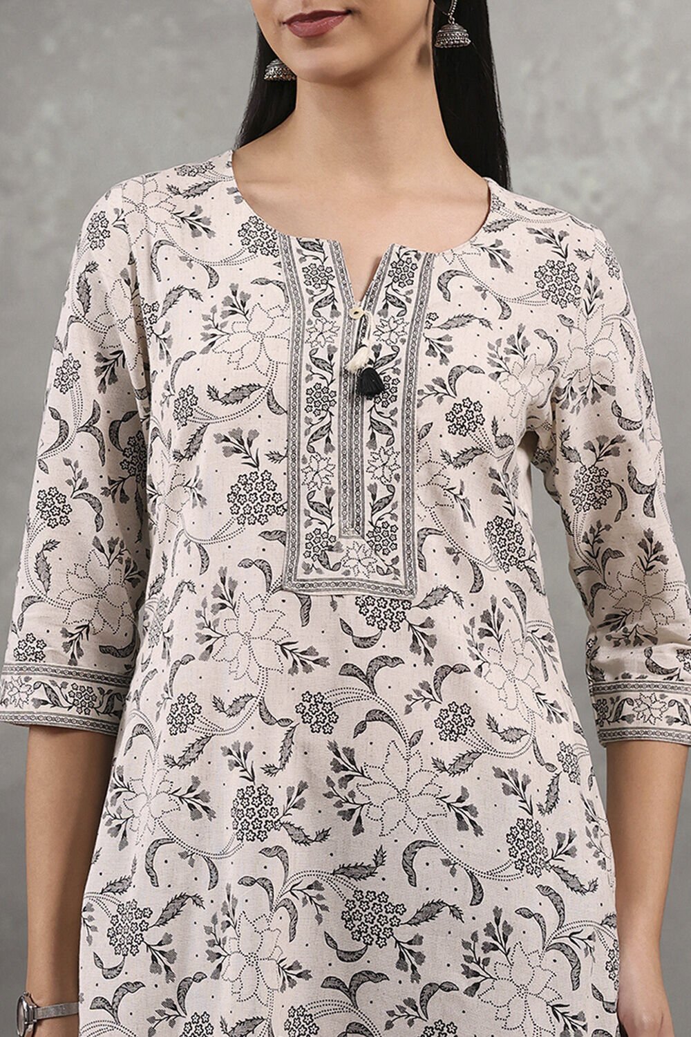 Natural Viscose Rayon Printed Straight Kurta image number 1