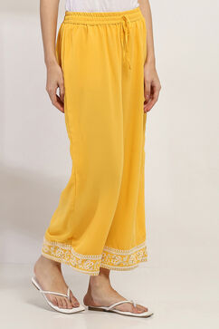 Mustard Polyester Palazzos image number 3